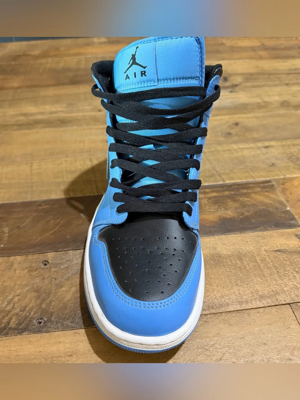 Jordan 1 Mid Blue and Black Men’s Sneakers